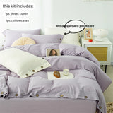 SHOPMOCHO 3pcs  100% cotton bedding set Double Duvet Cover Set 220x240 Solid Twist Cotton King Size Bedding Set Quilt Cover Set