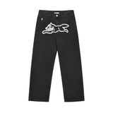 SHOPMOCHO 2026 Classic Printed Men Straight Denim Pants Loose Fit YKK Zipper Casual Denim Jeans Pants Trousers