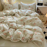 Shopmocho A 3-piece set of hollowed-out lace duvet covers, bedding including (1 duvet cover +2 pillowcases) without cores, comfortable