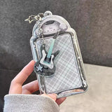 SHOPMOCHO Ins Cat Photo Card Holder Kpop Photo Card Display Pendant Student ID Card Protective Cover Kpop Supplies