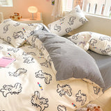 SHOPMOCHO 1Pcs 100% Cotton Printed Duvet Cover Cartoon Pattern Skin Friendly Breathable Comforter Cover Bedclothes for Children Students