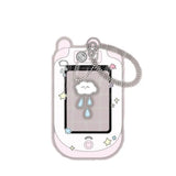 SHOPMOCHO Crystal Butterfly 3 Inch Acrylic Card Holder Photocards Display Credit ID Bank Card Protective Case Keychain Pendant Fashion