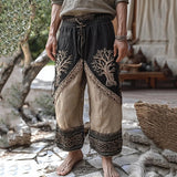 Shopmocho Men's retro Viking Celtic art knot 3D printed casual pants drawstring straight leg pants summer beach pants