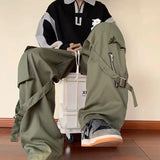 Shopmocho Vintage New Multi-Pocket Loose Straight Overall Ins Tide Brand American Vibe Fenggao Street Men Loose Versatile Assault Mop Pant