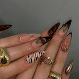 Shopmocho 24Pcs Mid-length 3D Flowers Design Fingertips Sweet Butterfly Yellow Ripple Almond False Nails Detachable Full Cover Press Ons