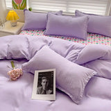 Shopmocho Pink Duvet Cover Set Classic Plaid Twin Queen Size Girls Boys Flat Sheet Pillowcase No Filler Soft Home Decor Bedding Set