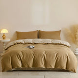SHOPMOCHO 3pcs 100% Egyptian Cotton Duvet Cover Set 1pc Duvet Cover and 2pcs Pillowcases 150*200/220*220cm Single/double Queen King Size