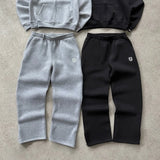 SHOPMOCHO Autumn Drawstring Zipper Sweatpants Solid Color Casual High Street Hip-Hop Rap Street Y2K Style High Waist Trousers