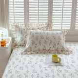 SHOPMOCHO A pair of cotton printed pillowcases with ruffled edges, garden body pillowcases, bed pillowcases