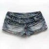 SHOPMOCHO Y2K Retro Yellow Blue Washed Distressed Mini Shorts Women Harajuku Punk Drawstring Denim Shorts Gothic Sexy Low Waisted Shorts
