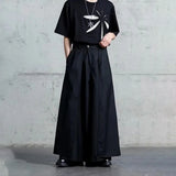 Shopmocho Gothic Y2K Single Layer Thick Japanese Culottes Dark Style Streetwear Draped Personality All Match Casual Pants Unisex 2025