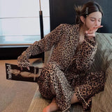 SHOPMOCHO Spring and Autumn New Ladies Korean Pajamas Homewear Set Girls Students Long-Sleeved Pajamas Senior Sense of Homewear Set