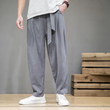 SHOPMOCHO Spring Cotton Linen Pants Men Elastic Waist Casual Harem Pant Loose Sweatpants Traditional Chinese Trousers pantalons homme