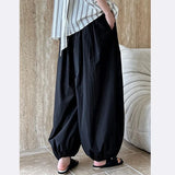 Shopmocho Oversized Bloomers 2025 New Summer Elegant Fashion Women Lantern Pants Casual Loose Breathable Cotton Wide Leg Pants