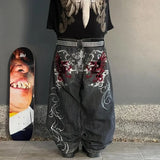 SHOPMOCHO Woman Jeans Cargo Pants Women Clothing Y2k Baggy Harajuku Retro Hip Hop Embroidery Trousers Streetwear Ladies for Women