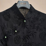 Shopmocho Retro Thin Shirt New Chinese Style Cheongsam Top Black Jacquard Short Sleeve T-shirt Summer Mature Fashion Women's Clothing