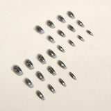 Shopmocho 24 PCs Long French Minimalist Moon Nails with 1 Jelly and 1 Nail File