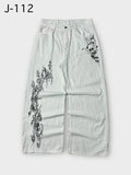 SHOPMOCHO Y2K Vintage Print Baggy Jeans Unisex Harajuku Streetwear Wide Leg Denim Pants Hip Hop Casual Loose Fit