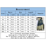 Shopmocho Women's Vintage Cross Fringed Denim Skirt, High Waist A-line Slimming Irregular Mid Length Skirt, Autumn and Winter New Style