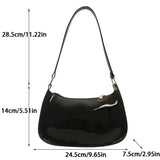 Shopmocho Vintage Patent Leather Shoulder Bag Fashion Women's Handbags Casual Designer Hobos Underarm Bag