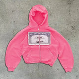 SHOPMOCHO Zipper Hoodie Women Street Y2K New Punk American Hip Hop Joker Pattern 2025 Fleece Padded Sweatshirt Unisex Casual Hoodie