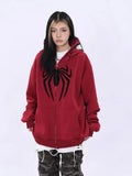 SHOPMOCHO Oversized Y2k Spider Hoodies Men Streetwear Autumn Winter Jackets Plush Embroidery Women Sweatshirt Unisex Kakazzy Hoddies