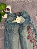 SHOPMOCHO American Y2K New Pattern Embroidery Baggy Jeans Men High Street Vintage Hip Hop Fashion Casual Joker Couple Wide-leg Pants