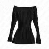 Shopmocho Sexy Punk Y2k Long sleeve Crop Top One shoulder Harajuku Grunge Goth Pullover Streetwear Hip Hop Baby Tee Retro Fashion Top EMO