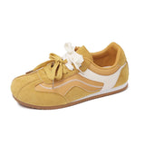 SHOPMOCHO Women's Casual Shoes Suede Leather Training Shoes for Women 2026 Patchwork Retro Sneakers Ladies Casual Flat Heels Walking Shoes