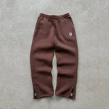 SHOPMOCHO Autumn Drawstring Zipper Sweatpants Solid Color Casual High Street Hip-Hop Rap Street Y2K Style High Waist Trousers