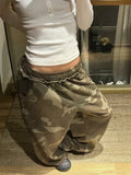 SHOPMOCHO Army Green Camouflage Loose Sweatpants Stylish Street Straight Leg Sweatpants Harajuku Style Hip Hop Y2k Pants Streetwear