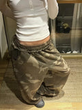 Shopmocho Army Green Camouflage Loose Sweatpants Stylish Street Straight Leg Sweatpants Harajuku Style Hip Hop Y2k Pants Streetwear