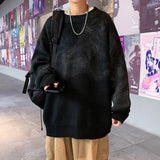 SHOPMOCHO Sweater men Round neck cashew flower knitted sweater fashion new gradient color  loose fashion New Year's sweater men's clothing