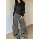Shopmocho American Vintage 2000s Style High Waist Camel Jeans Pants Spring Fashion Women's Baggy Y2K Wide Leg Denim Trouser Female Clothes