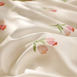 SHOPMOCHO 2025 new 3-piece cartoon heart-shaped plant floral print set, a duvet cover and a pair of pillowcases (no padding)