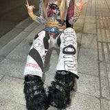 Shopmocho Y2K High Street Retro Graffiti Printed Baggy Jeans Women Streetwear Hip Hop Loose Japanese Millennium Casual Straight Jeans