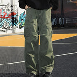 Shopmocho Spring Autumn Big Pocket Men's Cargo Pants Loose Straight Wide Leg Trousers Baggy Outdoor Workwear Pants Man Hip Hop Sweatpants