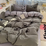 SHOPMOCHO Brown Stripe Bedding Comforter Set Pillowcase bed sheet Single Full Size Bed Linen Duvet Cover Set Queen/King Double Single Bed