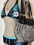 Shopmocho Vintage Flower print Cutie set Bikini 2000s Swimsuit Sexy Women Bathing Fashion Halter Strap Swimwear High Street Beach Female