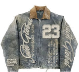 SHOPMOCHO  American Retro Jacket Y2K Clothes Men Women Hip Hop Letter Stitching Embroidery Washed Oversized Jackets Casual Coats Streetwear