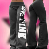 SHOPMOCHO 2000s American retro letter print casual trousers versatile hot girl style high street Harajuku style women's casual trousers