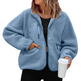 SHOPMOCHO New autumn and winter women polar fleece loose jacket y2k retro Harajuku casual street jacket top