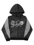 SHOPMOCHO Y2K Gothic Punk Printed Men's and Women's Street Fashion Hooded Sports Shirt Hip Hop Retro Harajuku Loose Zip-up Hoodie