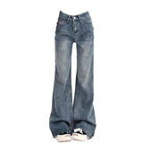 SHOPMOCHO Ladies Jeans Flare Trousers Leisure Slimming Vintage Inspired Autumn  High Waist Bell  Women's pants Flared jeans jeans y2k