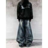 SHOPMOCHO Autumn New Men's 98% Cotton Jeans American Y2k Streetwear Hole Patchwork Design Denim Pants Youth Straight Baggy Stretch Jeans
