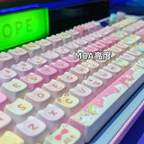 SHOPMOCHO 142 Keys Customized Gift Cute Cat keycaps New MAO Keycaps Square Thermal Sublimation Mechanical Keyboard 2.25 U 2.75U for Alice