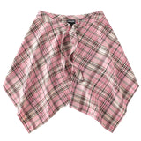Shopmocho Fashion Tassel Hip Hop Irregular Men and Women Fake Shirt Hem Spring Autumn False Shirt Skirt Half-body Plaid Skirts Womens Saia