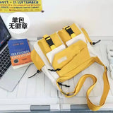 Shopmocho Japanese Simple Messenger Bag Student Nylon Waterproof Canvas Handbag Shoulder Crossbody Bags for Women Men Satchels Bolsas