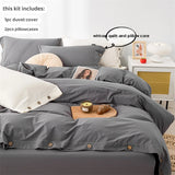 SHOPMOCHO 3pcs  100% cotton bedding set Double Duvet Cover Set 220x240 Solid Twist Cotton King Size Bedding Set Quilt Cover Set