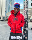 SHOPMOCHO Y2k Retro Gothic America Spider Foaming 3d Print Hoodies Fashion Oversized Loose Full Zipper Hoodie Men Jacket Street Sweatshirt
